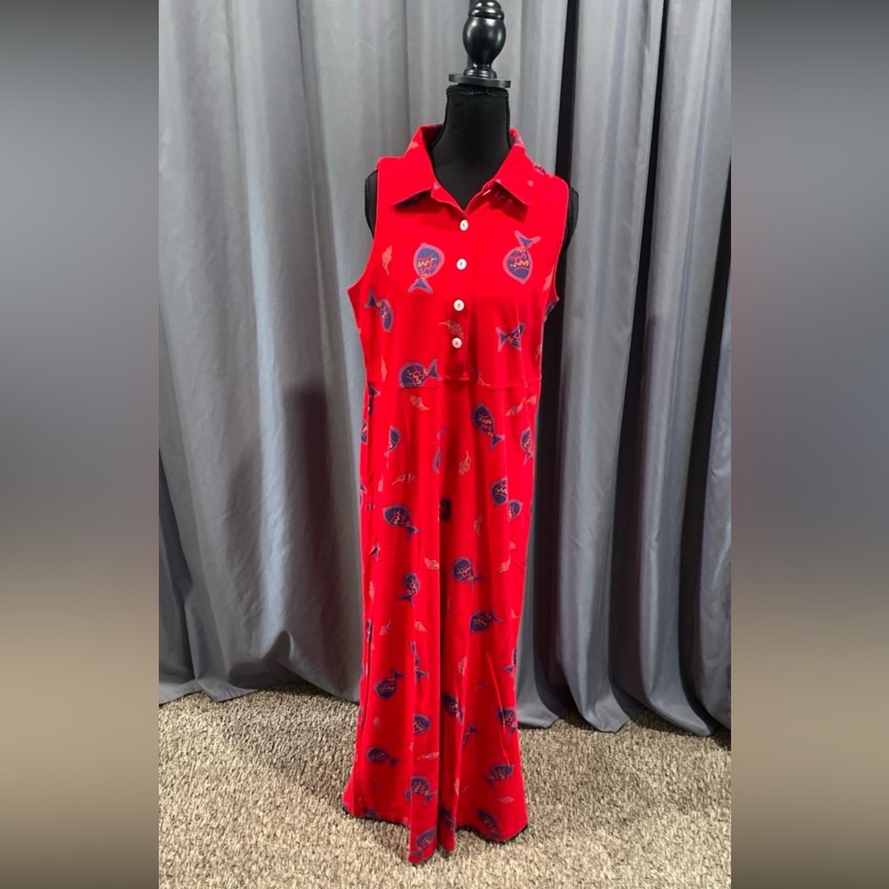 ZIP Code NWT vintage sleeveless, collared, maxi dress, medium